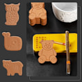 Miniatyrbild 4 av 11: Terracotta Brun Sockerkaksbjörn Förvaring och Räddare Brun Skiva Socker Socker Brun J7M3 Squirrel 1pcs