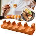 Miniatyrbild 5 av 11: Sushi Taco-hållare i trä, U-formad Sashimi-tallrik, Sushi Hand Roll-hållare Sushi Display Rack Serveringsbricka, Sushi Serveringsbräda Taco Display S three-compartment 1pcs