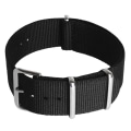Miniatyrbild 4 av 11: Nato Spänne Stripe Solid Black ZULU 18mm,20mm,22mm klockremmar W beige L