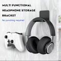Miniatyrbild 4 av 11: 1x Hörlurshängare Under Skrivbord Krok Headset Display Ny Väggmonteringshållare -AU.  White 2pcs