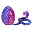 Miniatyrbild 1 av 11: 3D-printad Cool Eyes Orm med Ägg, Multi-ledad Rörlig för Vardagsrum Heminredningstillbehör Q8b3 Reddish blue Snake with Egg