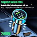 Miniatyrbild 10 av 11: Snabb Billaddare 2 USB-Portar Universal Socket Adapter För iPhone 240W Het Silver 240w one size