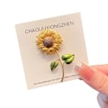Miniatyrbild 1 av 11: Blombrosch för Kvinnor Flickor Blomma Strass Brosch Pläterad Q8V8 Guld H0O4