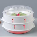 Miniatyrbild 8 av 11: Mikrovågsugnsångare – Utrymmesbesparande stapelbar design för snabb uppvärmning av ris, dim sum och I2h1 WhiteC  triple