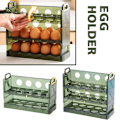Miniatyrbild 3 av 10: Vändbar Ägg Kylskåpsorganisatör 20/30 Kapacitet Klar Förvaring Kylskåp/s N8X8 greenB three-tier