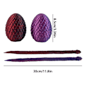 Miniatyrbild 2 av 11: 3D-printad Cool Eyes Orm med Ägg, Multi-ledad Rörlig för Vardagsrum Heminredningstillbehör Q8b3 Red gold Snake with Egg