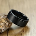 Miniatyrbild 7 av 11: Anti-ångest Spinner Fidgets Roterande Ringar Unisex Stål Svarta Ringar V5G2 Black2 12
