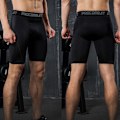 Miniatyrbild 8 av 11: Kompressionsbyxor Sportshorts Elastiska män Snabbtorkande Breat black XL
