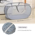 Miniatyrbild 2 av 11: Transparent Mesh Tvättkorg Bärbar Smutsig Leksaksförvaringskorg Tvättkorg Ihålig F7c6 grey 1set