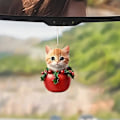 Miniatyrbild 7 av 11: 2024 Kattprydnad för Julgran, Julkatt med Tomteluvor Hängande Hänge, Akrylhänge 2D Julkatt Prydnader, Julgran 5 1pcs