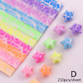 Miniatyrbild 7 av 11: QAOlDH 210 ark Luminous Origami Stjärnor Papper Färgglada Handgjorda C 210pcs