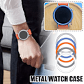 Miniatyrbild 4 av 11: Klockramsskydd för Nothing CMF Watch Pro 2 Smartwatch Metallramsskydd Enfärgat Ersättningshårt Skal, Allroundskydd Silvery 1pcs