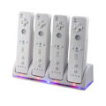 Miniatyrbild 7 av 11: 4-i-1 Laddningsstation för Wii & Wii U Fjärrkontroll, Laddare med 4 Uppladdningsbara Batteripaket, 4-Portars Laddningsstation + 4st 2800mAh Rep white 1pcs