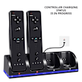 Miniatyrbild 5 av 11: 4-i-1 Laddningsstation för Wii & Wii U Fjärrkontroll, Laddare med 4 Uppladdningsbara Batteripaket, 4-Portars Laddningsstation + 4st 2800mAh Rep white 1pcs