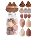 Miniatyrbild 1 av 11: 14 st Driftflaska Puff Set Vattendroppe Gourd Diagonal Skuren Puff Smink Ägg Set brown 14pcs