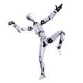 Miniatyrbild 1 av 11: Rolig Vridande Stickman Sugpropp Variation Liten Robot Dekompressions Stickman Fotografi Leksak K5y1 grey black onesize