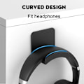 Miniatyrbild 8 av 11: 1x Hörlurshängare Under Skrivbord Krok Headset Display Ny Väggmonteringshållare -AU.  White 2pcs
