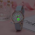 Miniatyrbild 9 av 11: Lysande Klocka Nattlysande Kvinnor Söt Läder Enkel Urtavla Klockor Quartz Liten L2m4 Green One size
