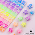 Miniatyrbild 1 av 11: QAOlDH 210 ark Luminous Origami Stjärnor Papper Färgglada Handgjorda A 210pcs