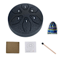 Miniatyrbild 1 av 11: Stål Tongue Rain Chime Handpan - Mini 6-tons Trädgårdsperkussionsdrumma med 2-tons Regnljud för Utomhusbruk Black onesize
