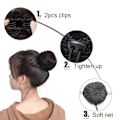 Miniatyrbild 10 av 11: Hårknut med boll Hårknut Syntetiskt Hårknutsförlängning Donut Verktyg Knuthår Rulle Hår Chignon Styling U6p2 dark 1pcs