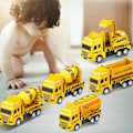 Miniatyrbild 11 av 11: Leksaksbil för barn, drag tillbaka, legeringsfordonsmodell, ingenjörsbil, sopbil, för barn Y9n8 yellow C one-size