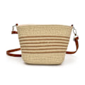 Miniatyrbild 1 av 11: Enkel Retro Sommarvävd Crossbody Väska för Dam, Mångsidig Modeväska Axelremsväska E2d4 Beige&Khaki One size