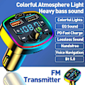 Miniatyrbild 5 av 11: Billaddare FM-sändare Bluetooth 5.0 Handsfree Dubbel True 3.1A Port USB F7E0