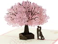 Håndlaget kirsebærblomstkort Pop Up 3D Blomsterkort Romantisk Kjærlighet
