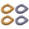 4st O-formad stickad toalettsits - platt blå*2+platt gul*2