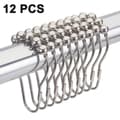 12 st duschdraperiringar - Nickel
