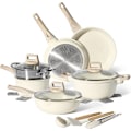 Miniatyrbillede 1 af 6: JUST PERFECTO grydesæt med glaslåg - All-Range gryde - Non-stick stegepande - PFOA og PTFE-fri stegepande Beige