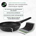 Miniatyrbillede 4 af 6: Køkkengrydesæt Induktions 13 dele JUST PERFECTO - Gryde- og pande sæt - Til alle kogeplader inklusive induktion - Aluminium - Sort Svart