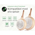Pikkukuva 2 / 6: JUST PERFECTO 14-osainen induktiokeittoastiasetti - Tarttumattomat kattilat ja pannut - Kaikki lämmönlähteet, mukaan lukien induktio - Alumiini Beige