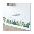 Miniatyrbild 3 av 5: 2st Cactus Succulent Baseboard Väggdekaler Vardagsrum Sovrum