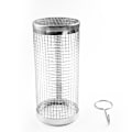 Miniatyrbillede 3 af 3: 2 stk. 20 cm BBQ-netkurve i rustfrit stål, rund udendørs BBQ-røgningsbur, bærbar BBQ-grill med kroge 20CM