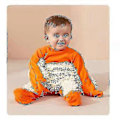 Miniatyrbild 3 av 3: Baby Boys Girls Rengöringsmopp Romper Baby Mopp Kläder Långärmad Krypande Kläder Overall Bomull Spädbarn Mopp Kostym (90cm Orange Vit)