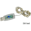 Miniatyrbild 2 av 4: (Cool White, 50 Led 5 Metri)，LED String med USB 5V koppartråd F