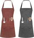 Unisex Justerbar Bib Förkläde (kaffe+grå)