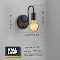 Miniatyrbillede 5 af 5: Væglamper Dæmpbar Væglampe med Kontakt E27 Fatning Sort Metal