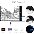 Miniatyrbillede 4 af 6: LED tegne- og kopieringsplade, A5 lysplade med tre dæmpningsniveauer med USB, DIY diamanttegneplade til anime A5