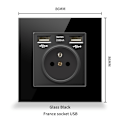 Miniatyrbilde 2 av 4: Fransk stikkontaktpanel Type-c+USB16A Type 86, antall stikkontakter: 2 h