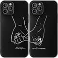 Sort Matchende Telefoncovers Kompatible med - iPhone 12 Pro Max - 6,7 tommer til Par Søde Hænder Stødsikker Jubilæum