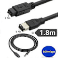 Pikkukuva 4 / 5: Firewire 800 - 400 IEEE 1394 -kaapeli, 6-nastainen - 9-nastainen adapterikaapeli tulostimille, skannereille ja kiintolevyliitännöille 3m