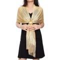 Miniatyrbild 1 av 4: Kvinnors bröllop guld halsduk sjal stal bröllop wrap scarf för Eva