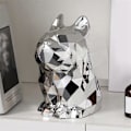 Miniatyrbillede 4 af 5: Papirhåndklædeholder i form af en fransk bulldog, velegnet til badeværelse og stue, sølv
