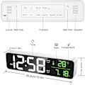 Miniatyrbild 5 av 5: Vit Digital Väckarklocka, Väggklocka Morgon Wake-up LED Digital