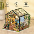 Miniatyrbild 3 av 5: 3D Dockhus DIY-modell med lampor Miniatyrkit i trä-Top Gif