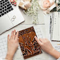 Miniatyrbillede 2 af 2: A5 Retro Rejsejournal Hardcover Dagbog Bog Præget Elefant Notesblok (Kaffe)