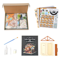 Miniatyrbild 4 av 5: 3D Dockhus DIY-modell med lampor Miniatyrkit i trä-Top Gif